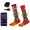APP Remote Control Christmas Heated Socks with 2pcs 5000mAh Rechargeable Battery Washable Electric Thermal Warming Socks for Men Women