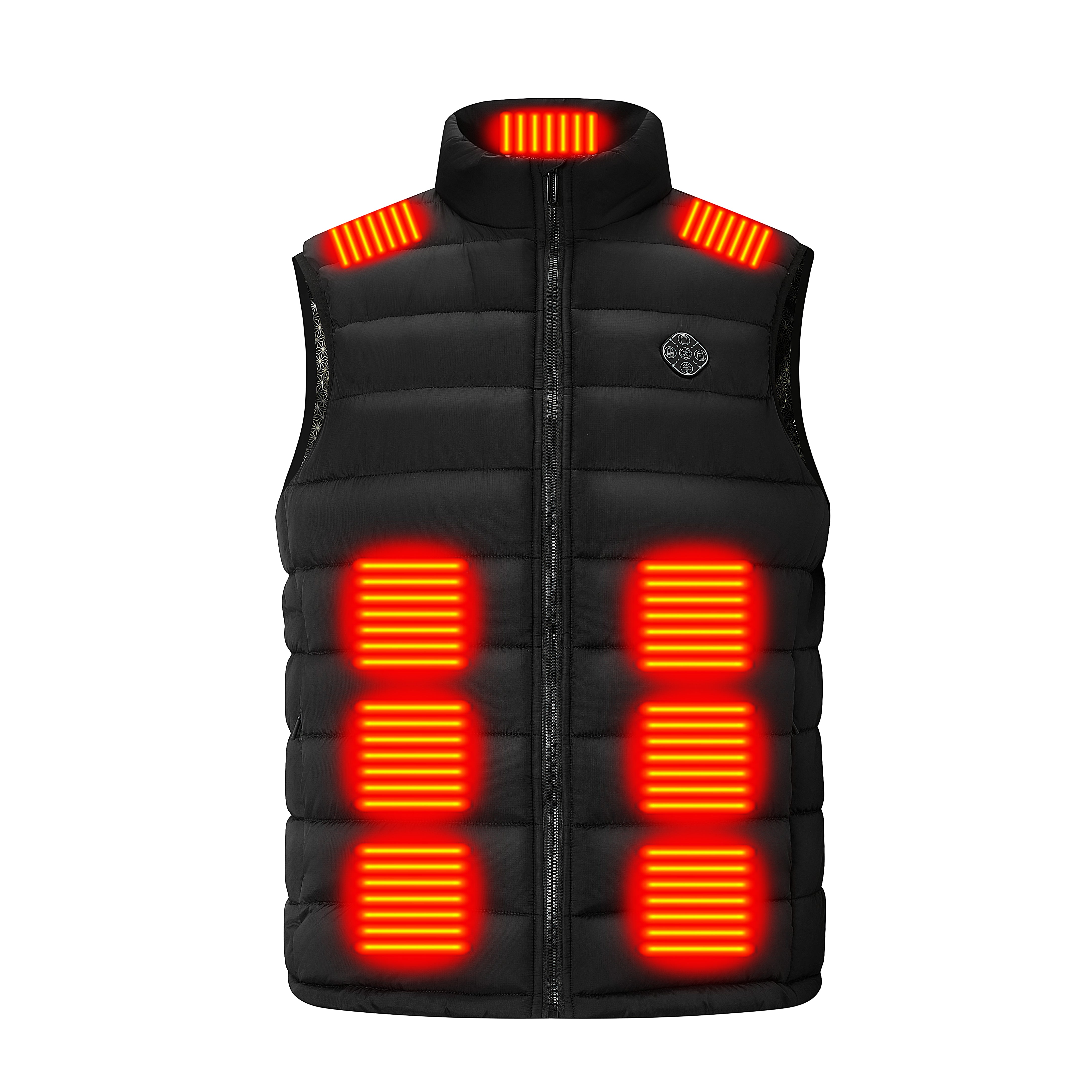 Heated Vest for Men Women, 28 Heating Zones 3-Temperature Control & Carbon Fiber Heating Stand Collar Zip Up Waterproof Windproof Sleeveless Gilet