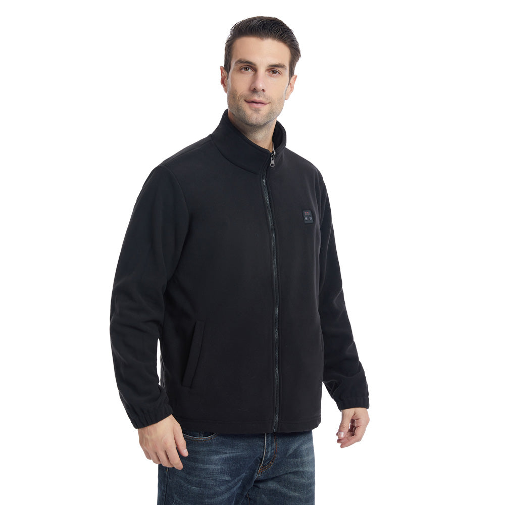 Fleece Heated Jackets for Men Women Temperature Display 9 Heated Areas 3 Gear Temperature USB Charging Heated Zip Up Coat for Outdoor Skiing Hiking