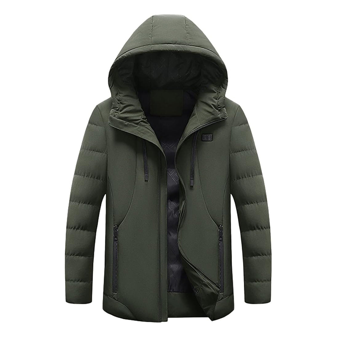 Thermal Hooded Heated Coat for Men Women, Dual Control 11 Heating Areas, USB Charging Electric Body Warmer Hoodie Jacket for Winter Outdoor Working Sports