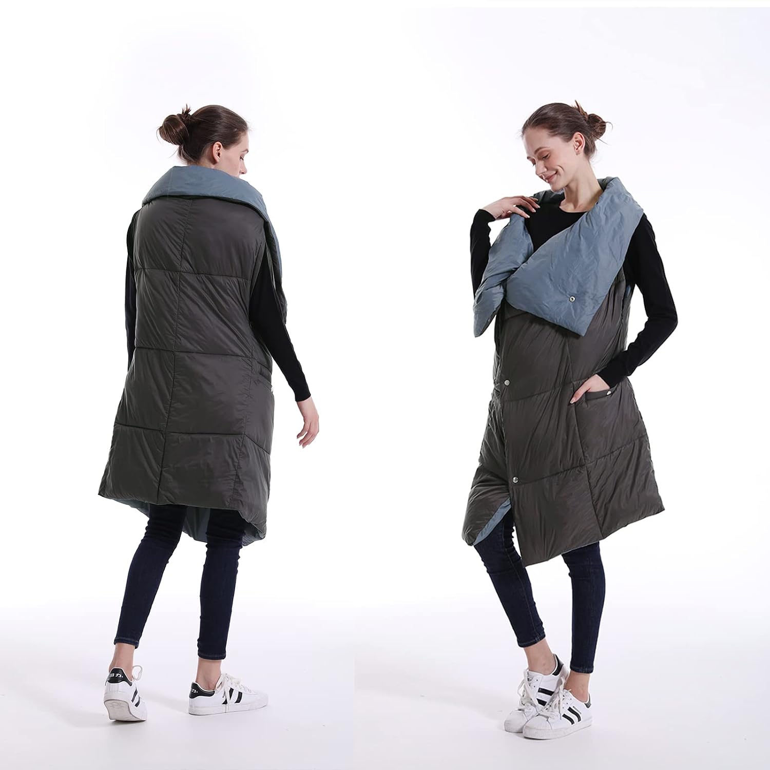 USB Electric Heated Wearable Blanket 3 Speed Temperature Adjustment 6 Heating Zones Winter Warm Heated Multifunctional Throw Vest Mat for Women Men Outdoor Camping Office