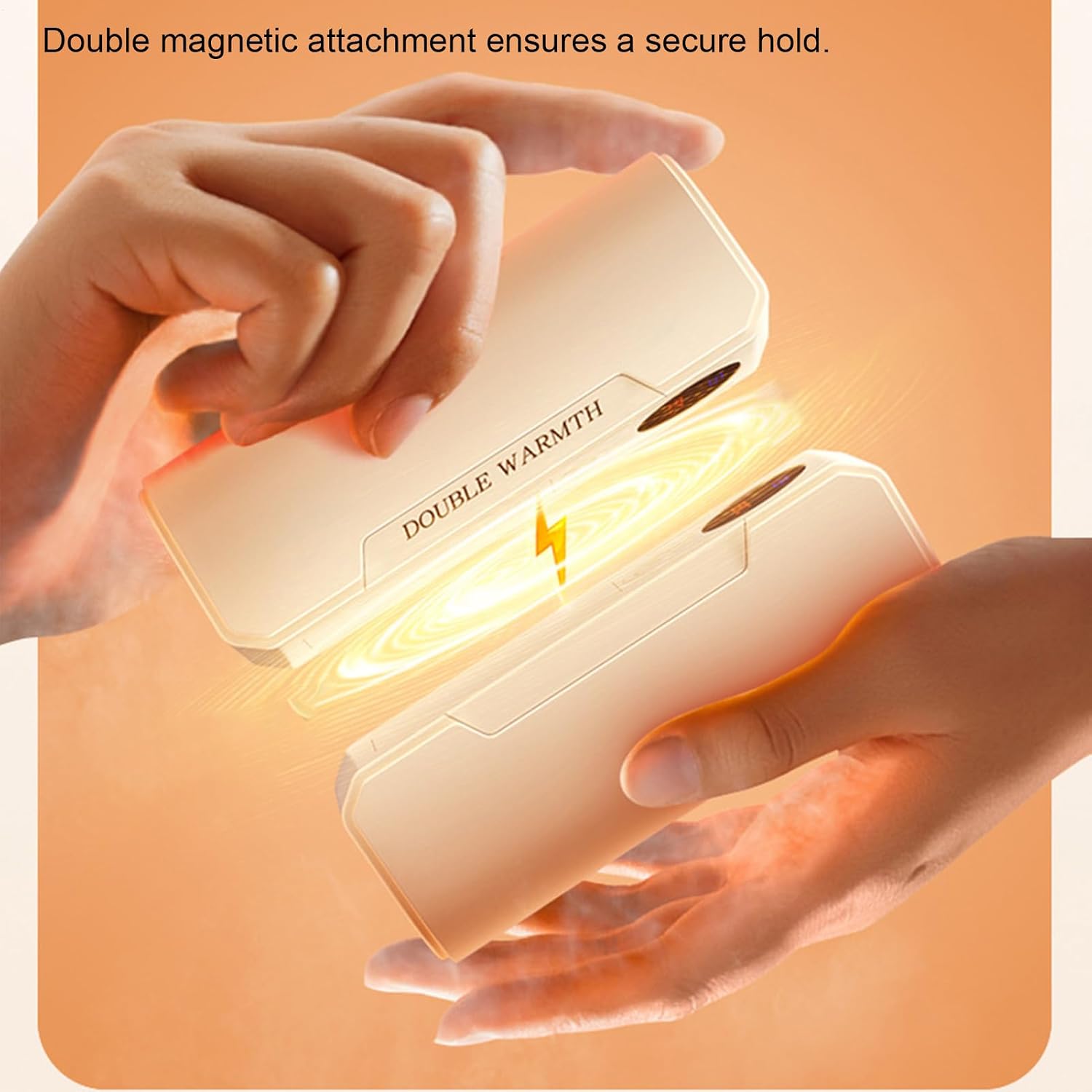 2-in-1 Dual-Palm Magnetic Rechargeable Electric Hand Warmer, Detachable Digital Display Adjustable 3 Temperature Settings Fast Heating Rechargeable Pocket Heater