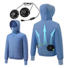 Sun Protective Cooling Fan Jacket for Men Women, UPF 50+ Air Conditioned Lightweight Hoodie, UV Protection USB Cool Jacket for Summer Hot Weather Work, Outdoor Activities