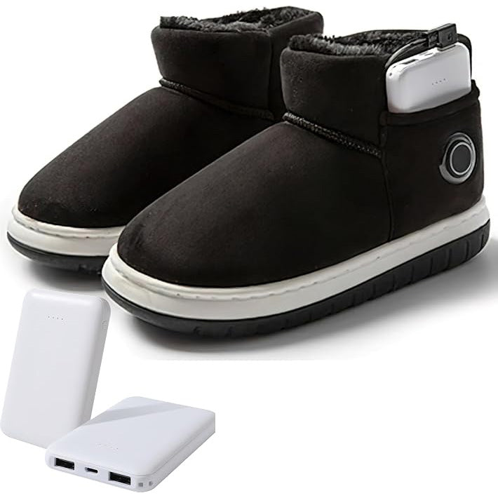 Electric Heated Snow Boots With 2*5000mAh Rechargeable Batteries 3-level Temperature Adjustment Waterproof Non-Slip Foot Warmer Slippers for Women Men