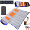 USB Electrical Heated Sleeping Bag 3 Heating Settings 4 Heat Zones Ultra Lightweight Thicken Down Cotton Camping Sleeping Bag for Backpacking