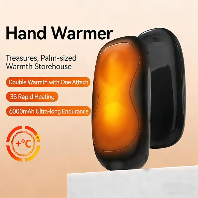 Rechargeable Magnetic Pocket Warmer 1 Pair, 8 Hours Long Safe Heat, USB 3 Settings Fast Heating Portable Electric Hand Warmer