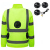 High Visibility Air Cooling Jackets for Men Women, Cooling Clothes with 3 Fans for Working Cycling Outdoor Reflective Stripe Polyester Work Uniform Adjustable Fan Work Coat