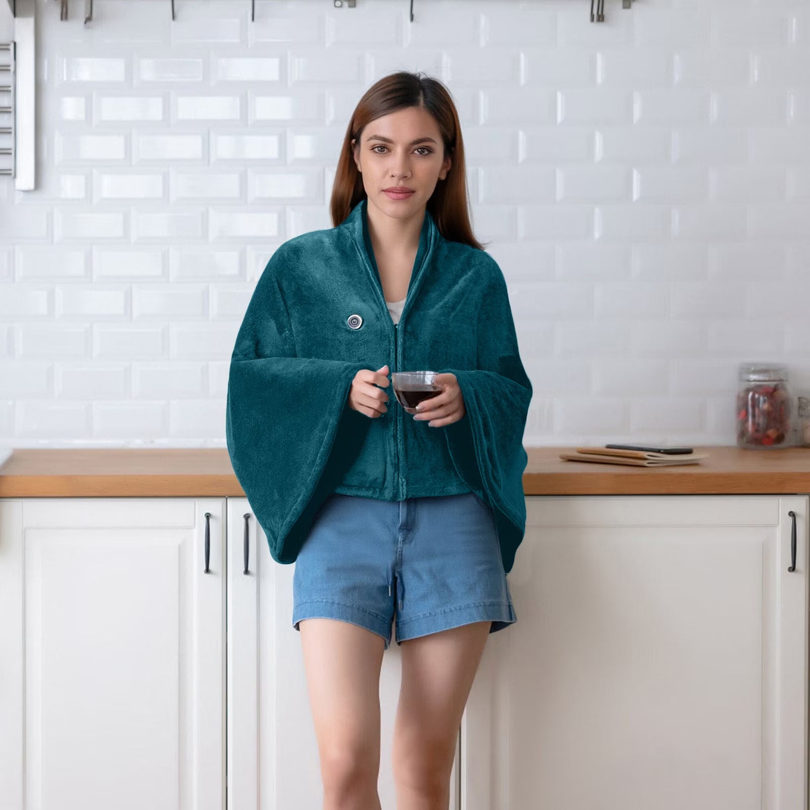 Portable USB Heated Blanket Electric Wearable Heated Shawl Wraps for Office, Heating Lap Blanket Throw, Washable, 3 Heat Level