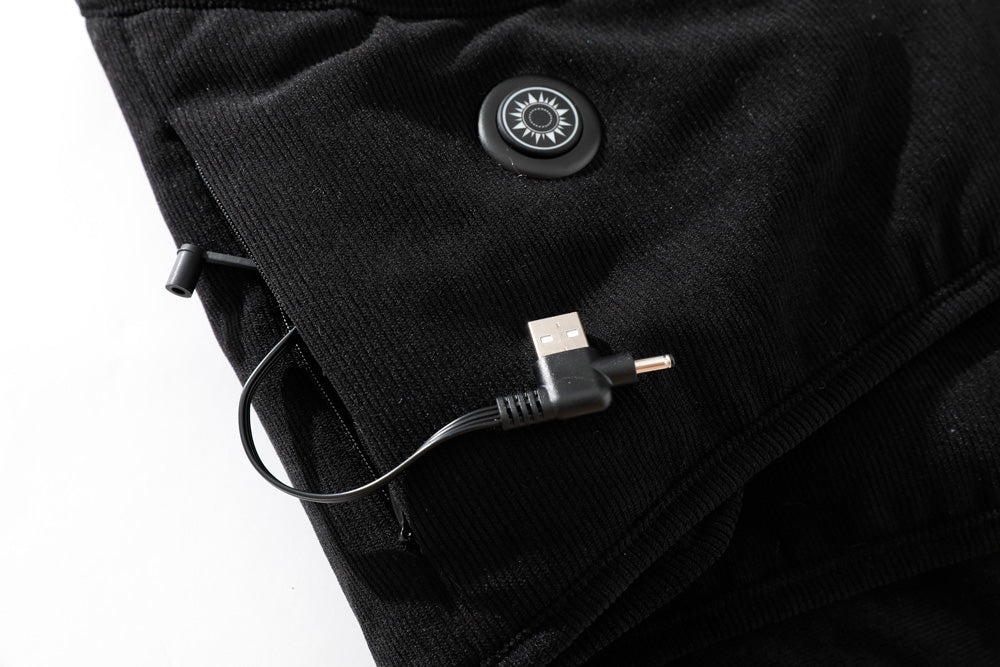 Black 8 Areas Heated Vest for Men Women USB Charging Smart Temperature Winter Warming Waistcoat with Adjustable Belt