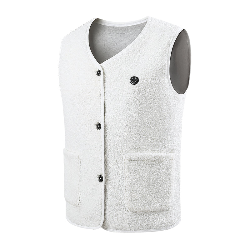 Fleece Heated Vest for Men Women 16 Heating Zones 3 Adjustable Temperature USB Rechargeable Electric Body Warmer