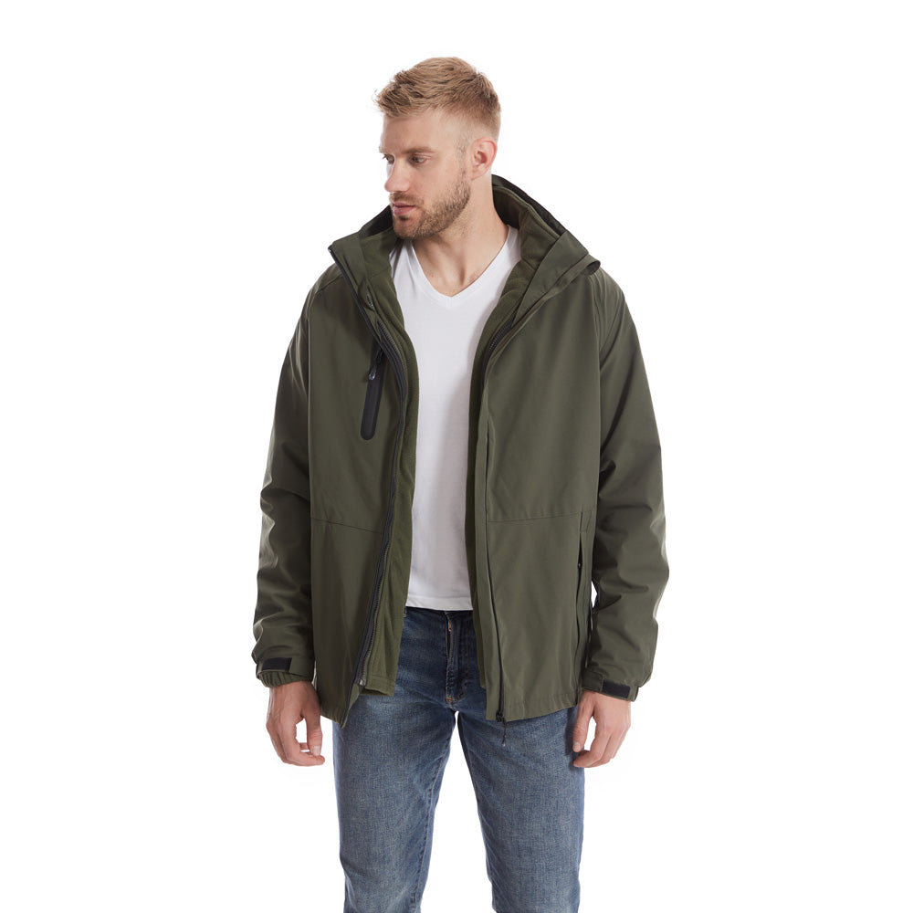 3-in-1 Heated Windbreaker for Men Women 15 Heating Zones 3 Levels of Temperature Adjustment USB Electric Windproof Thermal Jackets for Outdoor Skiing Hiking Camping
