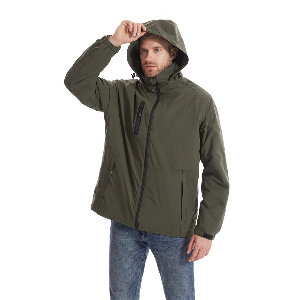 3-in-1 Heated Windbreaker for Men Women 15 Heating Zones 3 Levels of Temperature Adjustment USB Electric Windproof Thermal Jackets for Outdoor Skiing Hiking Camping