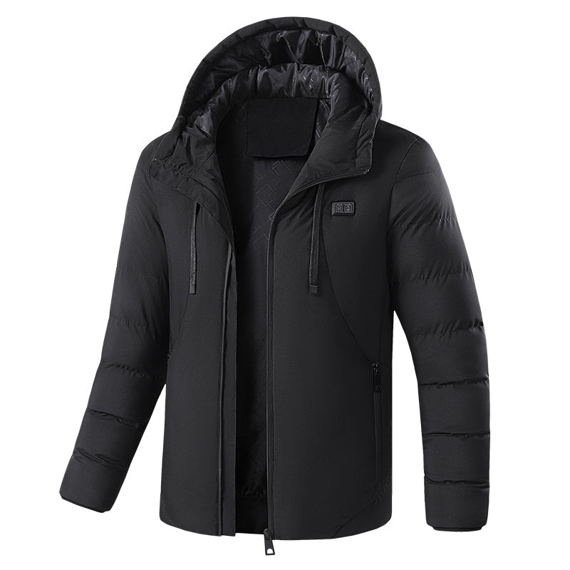 Thermal Hooded Heated Coat for Men Women, Dual Control 11 Heating Areas, USB Charging Electric Body Warmer Hoodie Jacket for Winter Outdoor Working Sports