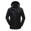3-in-1 Heated Windbreaker for Men Women 15 Heating Zones 3 Levels of Temperature Adjustment USB Electric Windproof Thermal Jackets for Outdoor Skiing Hiking Camping