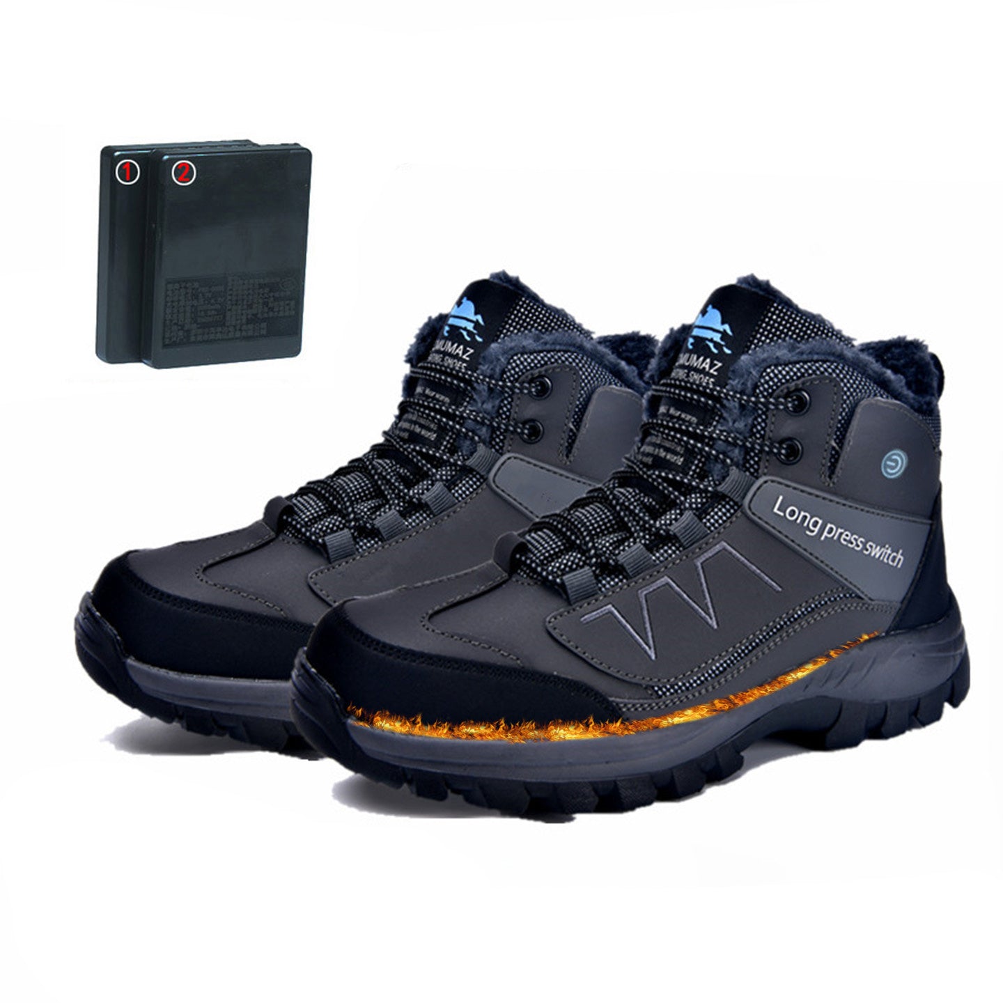 Electric Rechargeable Heated Sneakers for Women Men With 2*6000mAh Rechargeable Batteries, 3-Level Heating Models, 40℃-65℃ Winter Shoes for Indoor Outdoor Activities