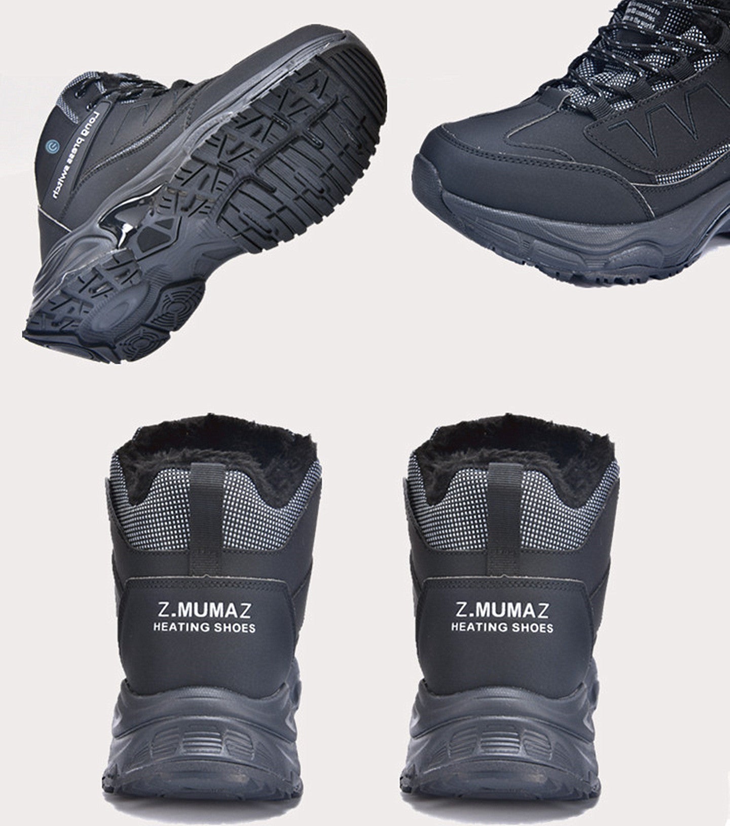 Electric Rechargeable Heated Sneakers for Women Men With 2*6000mAh Rechargeable Batteries, 3-Level Heating Models, 40℃-65℃ Winter Shoes for Indoor Outdoor Activities