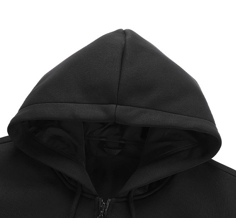 Black Electric Heated Pullover Hoodie for Men Women, 26 Zones 4 Gear Temperature Control Winter Zip Up Pocket Long Sleeve Thermal Sweatshirt for Outdoor Skiing Hiking