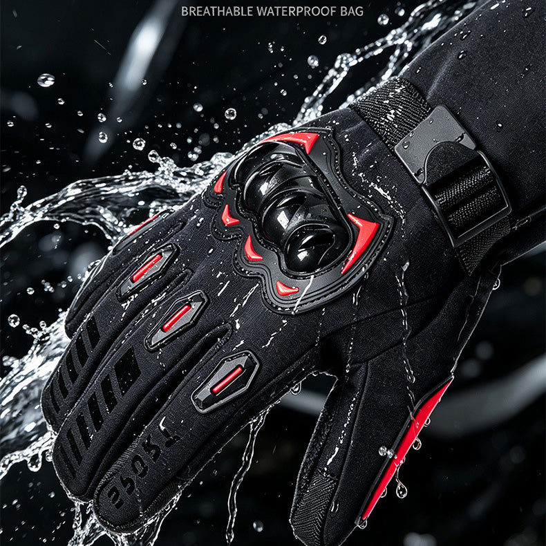 7.4V 2*3000mAh Rechargeable Heated Motorcycle Gloves Winter Touchscreen Windproof Cold Resistant Gloves for Riding, ATV, UTV, Snowmobile
