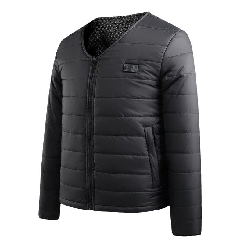 Unisex Cotton Heated Jacket, 24-Zone Dual Control USB Charging Long Sleeve V-Neck Zipper Closure Winter Coat Functional Thermal Parka for Men Women