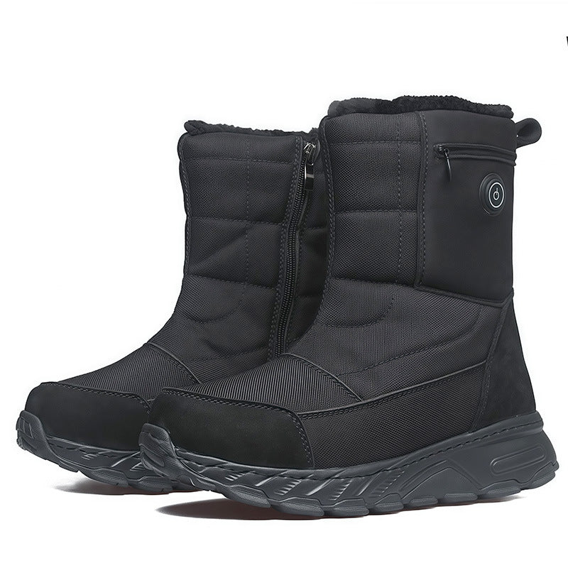 High-top Heated Snow Boots for Women Men with 10000mAh Battery 5-level Temperature Adjustment Rechargeable Electric Foot Warmers for Outdoor and Hunting