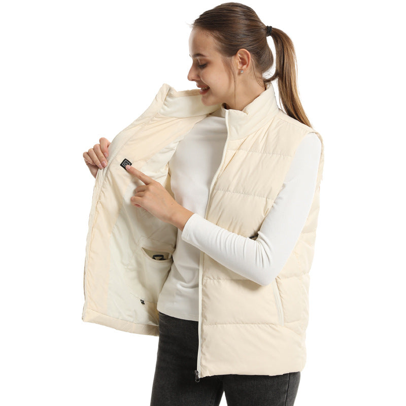 Heated Down Vest for Men Women, USB Electric Sleeveless Heated Waistcoat with 13 Heating Zones 3 Heating Levels
