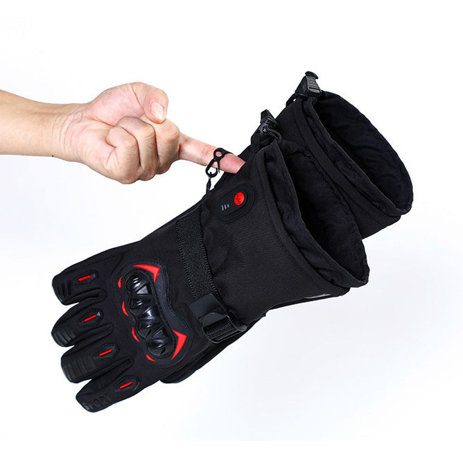 7.4V 2*3000mAh Rechargeable Heated Motorcycle Gloves Winter Touchscreen Windproof Cold Resistant Gloves for Riding, ATV, UTV, Snowmobile