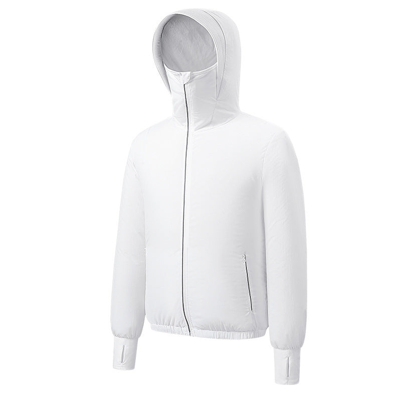 Sun Protective Cooling Fan Jacket for Men Women, UPF 50+ Air Conditioned Lightweight Hoodie, UV Protection USB Cool Jacket for Summer Hot Weather Work, Outdoor Activities