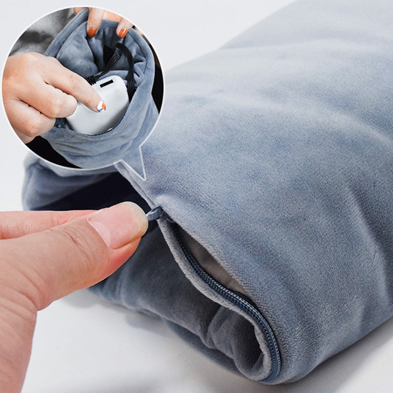 USB Electric Heated Hand Warmer Pouch, 3 Levels Adjustable Temperature Soft Plush Hand Muff, Portable Winter Thermostat Hand Heating Bag for Indoor Outdoor