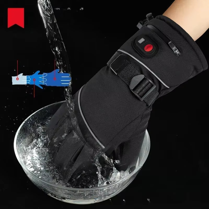 Rechargeable Warmer Glove Liners with 7.4V 2*3000mAh Batteries Touchscreen Windproof Cold Weather Gloves for Outdoor Camping Riding Hiking Snowboarding