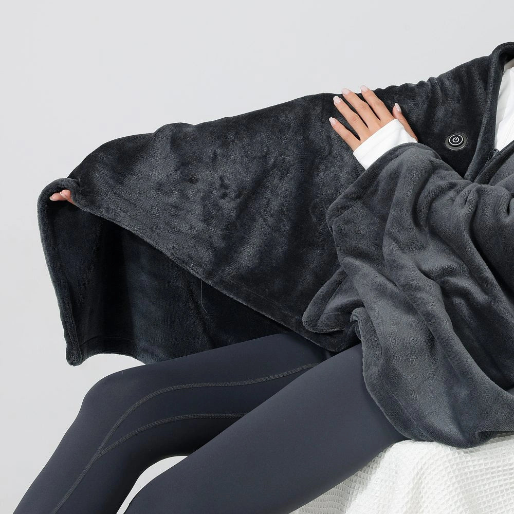Portable USB Heated Blanket Electric Wearable Heated Shawl Wraps for Office, Heating Lap Blanket Throw, Washable, 3 Heat Level