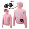 Sun Protective Cooling Fan Jacket for Men Women, UPF 50+ Air Conditioned Lightweight Hoodie, UV Protection USB Cool Jacket for Summer Hot Weather Work, Outdoor Activities