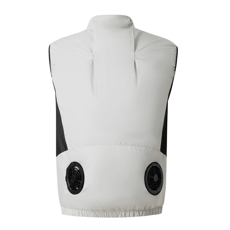 Air Conditioning Fans Vest for Men Women with 2*5V Fans Air Conditioned Clothes Sleeveless Workwear Heat Reducing & Breathable for Hot Weather